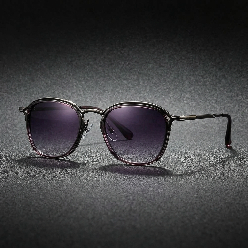 Silver Elvian round sunglasses, anti-glare & UV protective eyewear for all genders.