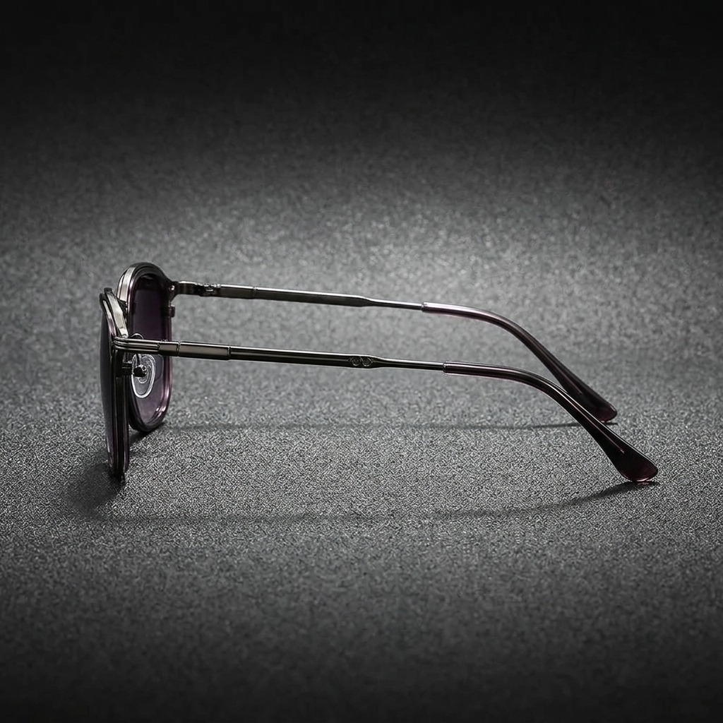 Unisex Elvian round frame sunglasses, ideal for UV protection & a stylish look.
