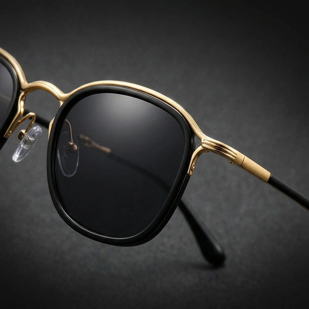 Blue leopard Elvian round sunglasses, ensuring UV protection and reducing glare.