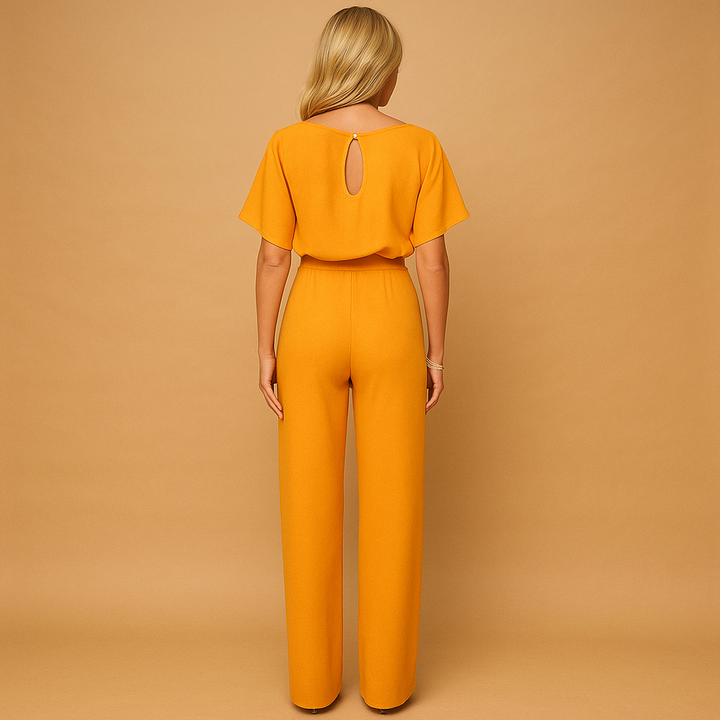 Versatile women's high-waisted lace-up jumpsuit, ideal for formal wear, casual chic, or stylish evening outfits.