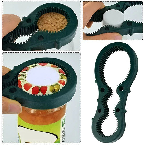 Versatile automatic electric can opener with integrated bottle opener, an essential kitchen gadget.