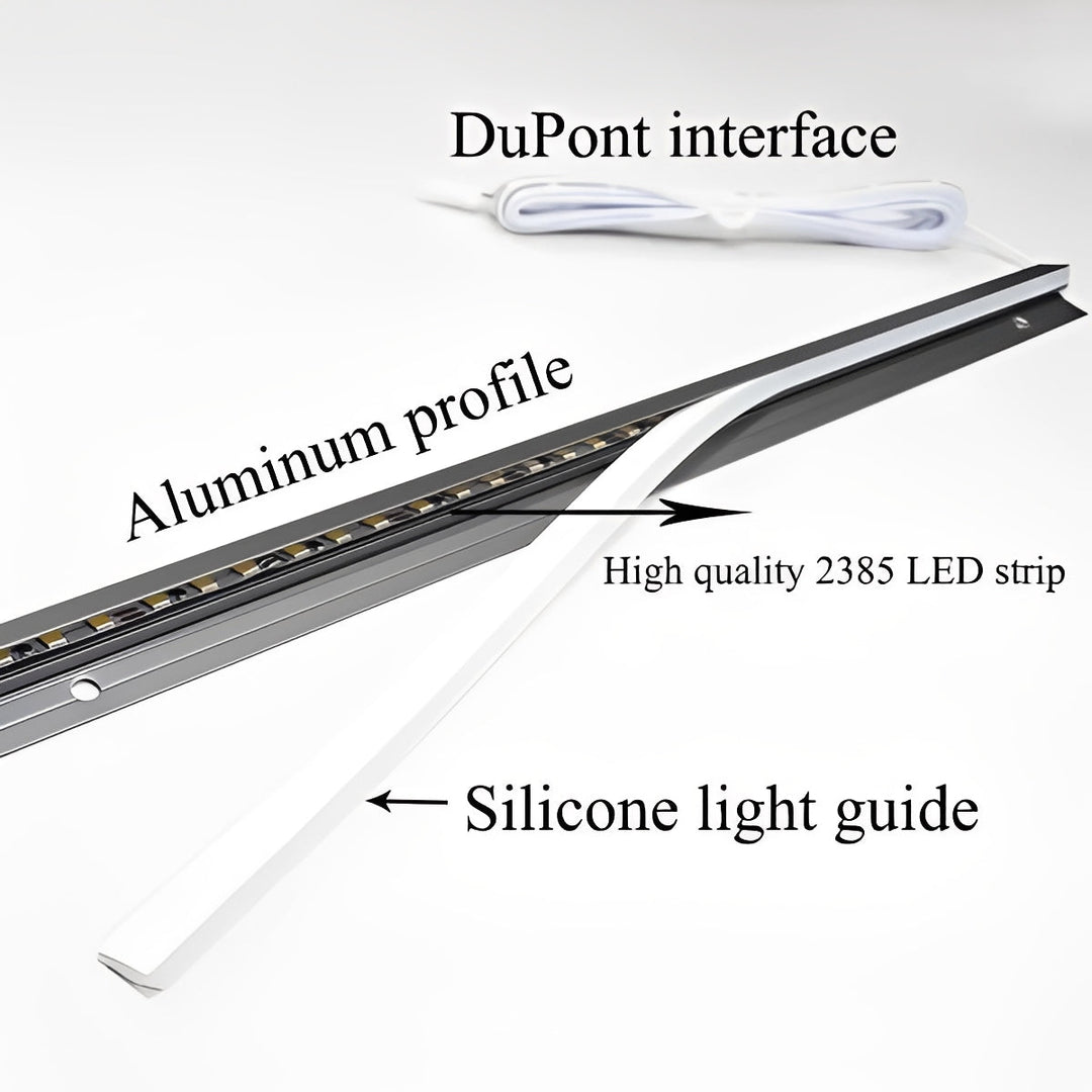 Rigid strip LED under cabinet lighting, offering 45-degree angled workspace illumination for cooking.