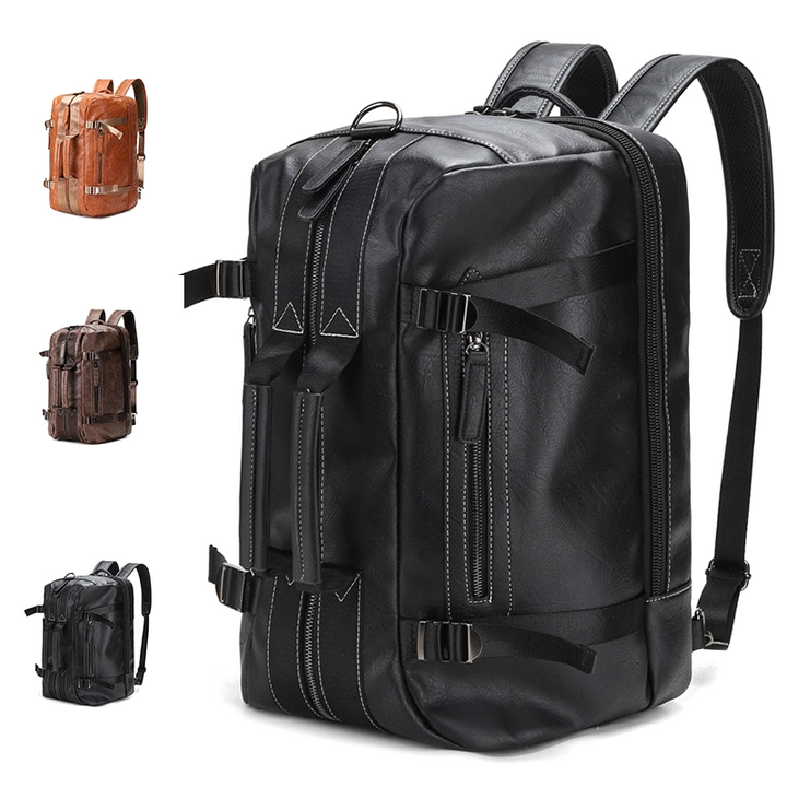 Premium brown leather convertible backpack for women. Doubles as a stylish shoulder bag & elegant handbag.