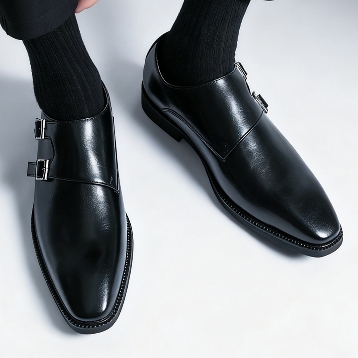 Timeless Valmont double buckle loafers, essential formal footwear for the modern man's wardrobe.