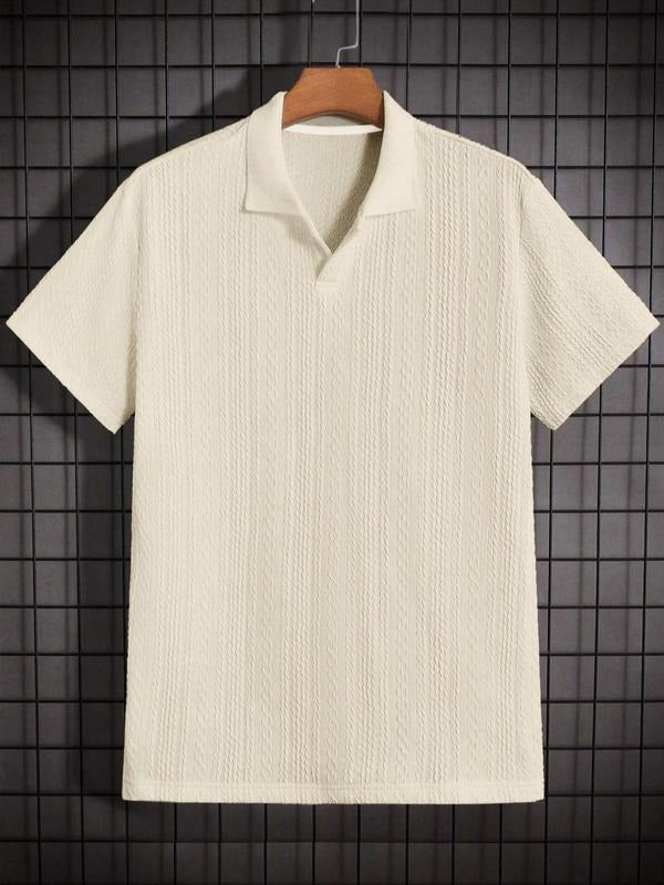 Casual men's textured polo shirt for everyday wear. Short sleeve, comfortable, perfect for spring/summer.