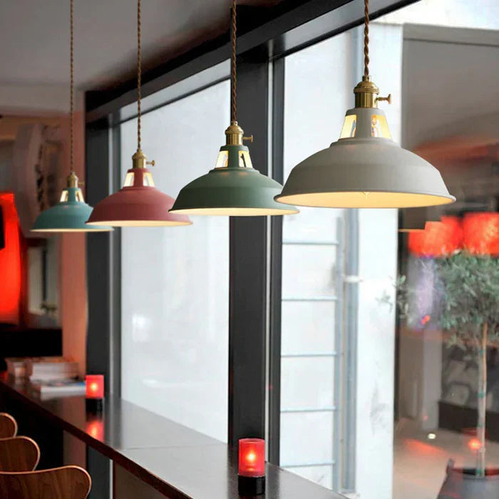 Metal industrial lamp, sleek design, offering versatile retro lighting.