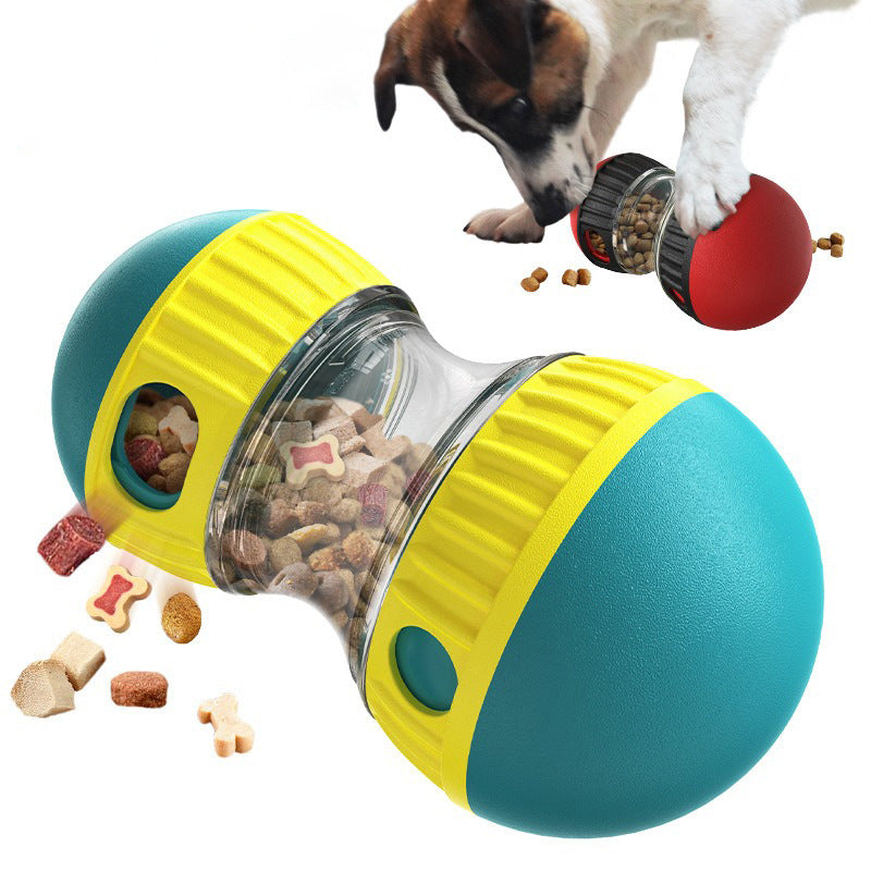 Interactive dog puzzle treat dispenser toy, a chew-resistant pet enrichment for mental stimulation & active play
