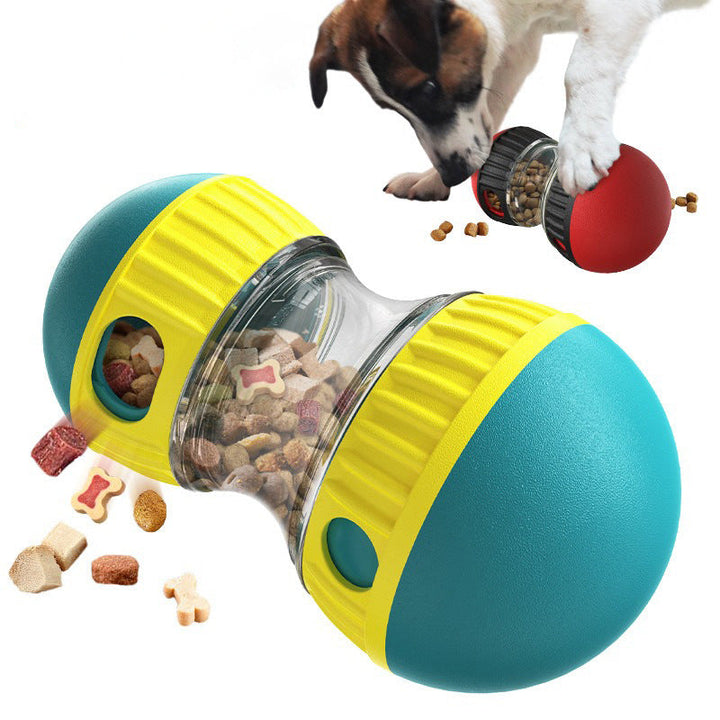 Interactive dog puzzle treat dispenser toy, a chew-resistant pet enrichment for mental stimulation & active play