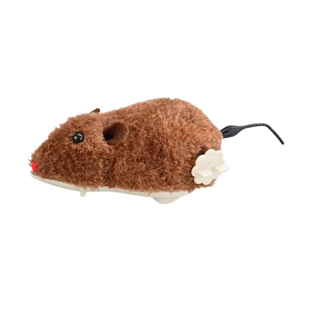 Cat playing with an interactive plush mouse toy, perfect for pet supplies