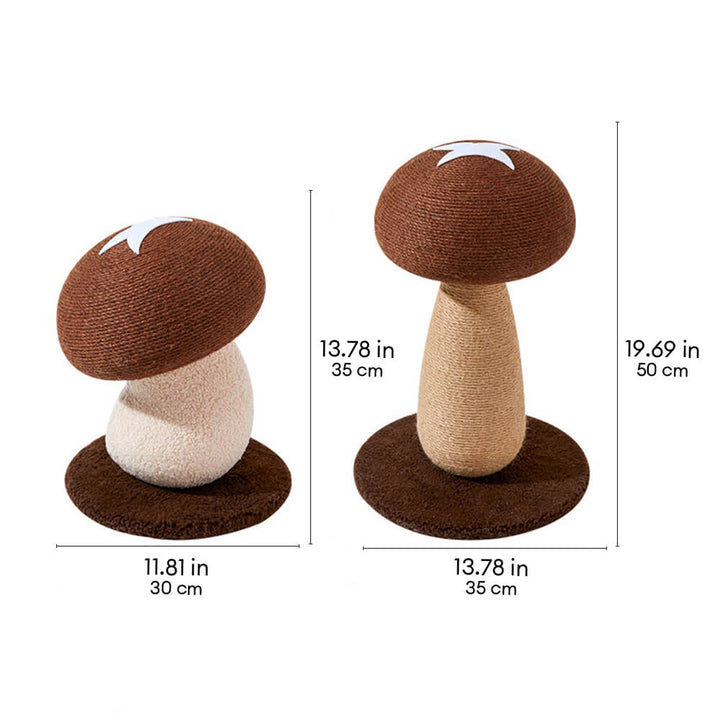 Mushroom-shaped sisal cat scratching post, offers vertical scratching for big cats