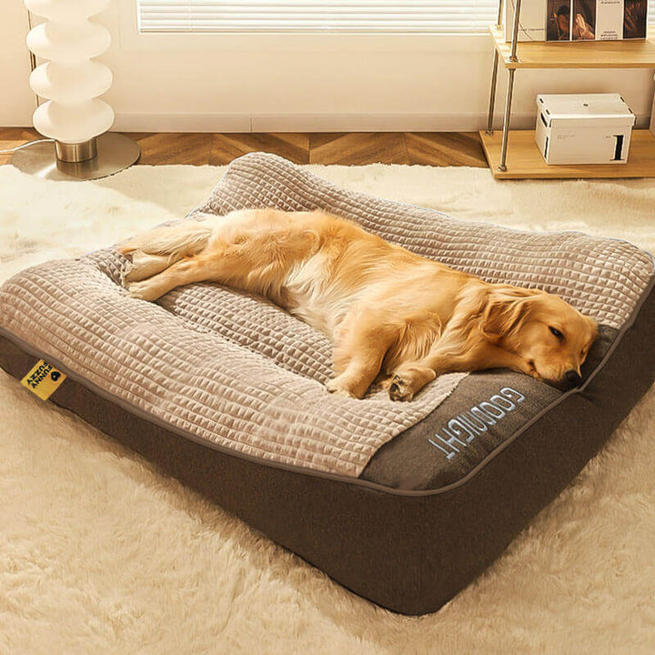 Scratch-resistant replacement dog bed cover, washable pet bedding accessory for large cushions