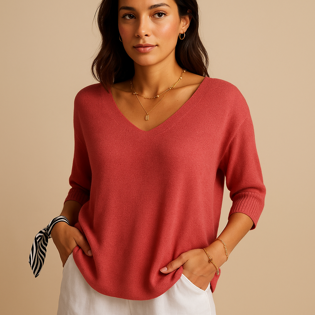 Versatile women's tunic top, loose fit and modern design. Comfortable everyday blouse for casual & elegant style.