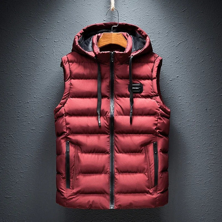 Men's insulated alpine vest for hiking, camping & outdoor adventures; lightweight & warm winter layering.