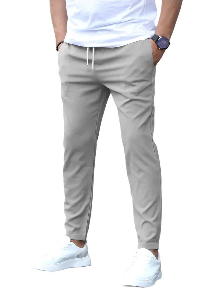 Versatile men's smart casual drawstring chinos, perfect for modern style.