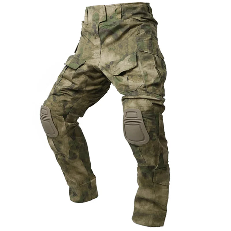 Men's durable cargo pants with integrated knee protection, ideal for work & outdoor activities.