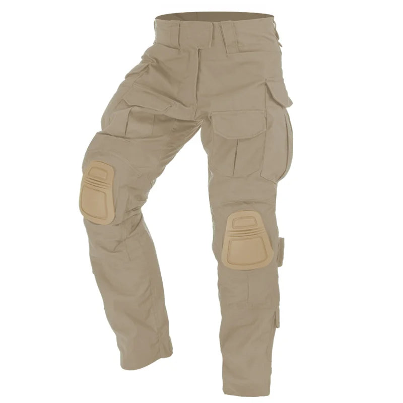 Men's durable cargo pants, Tobias model, offering tactical utility, knee protection & rugged outdoor style.