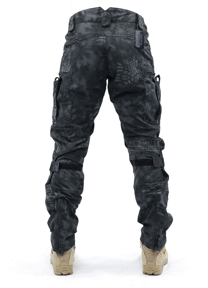Rugged men's utility pants, crafted with durable fabric and integrated knee protection for ultimate comfort.