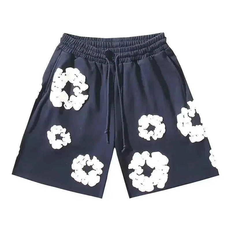 Men's summer shorts featuring a vibrant floral print and practical drawstring waist for comfort.