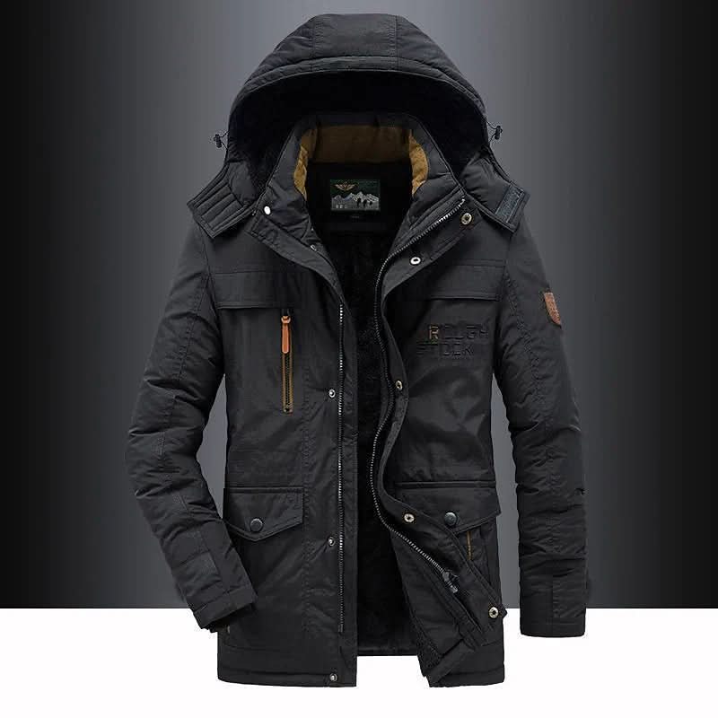 Warm puffer parka for men, windproof and stylish, ideal for urban & outdoor winter adventures.