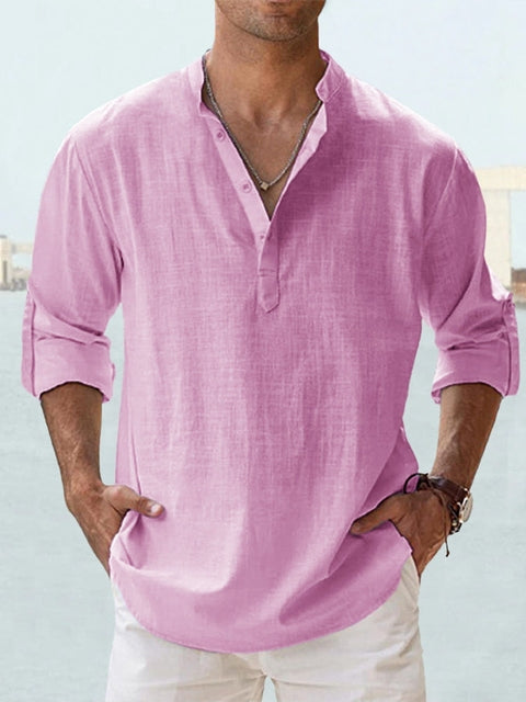 Men's versatile breathable short-sleeve shirt, relaxed fit, perfect for casual warm weather styling.