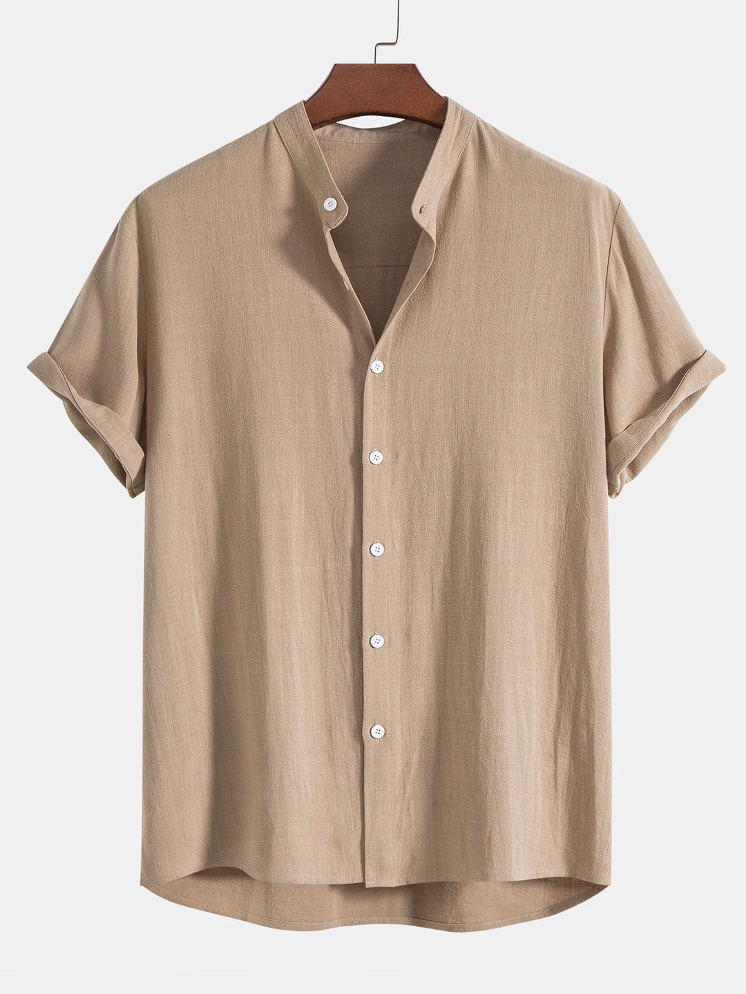 Men's relaxed fit shirt & pants set with rolled cuffs for a cool, casual summer style.