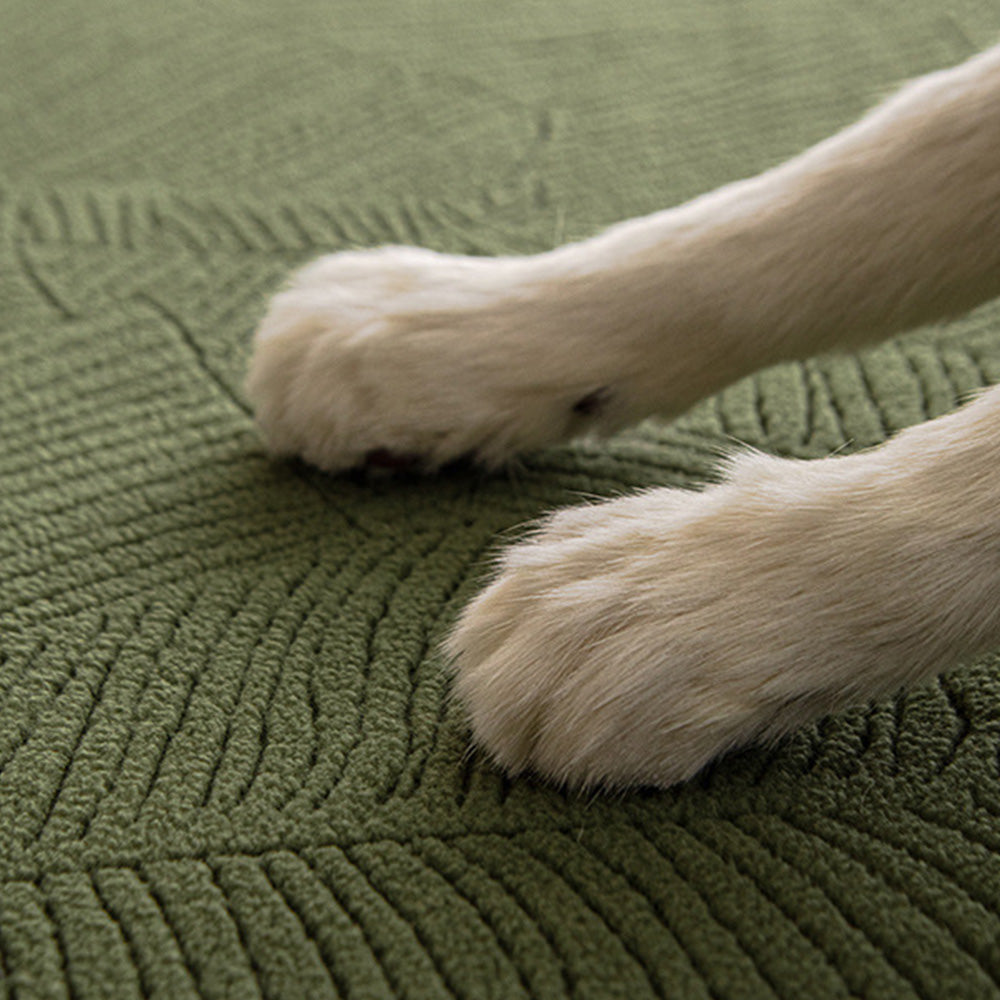 Home decor stretch couch cover featuring a sophisticated leaf pattern, anti-scratch & water repellent