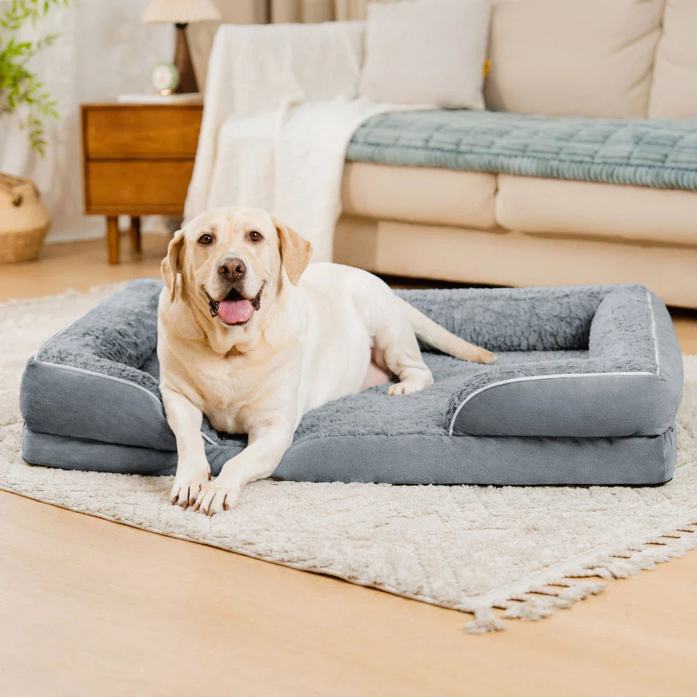Comfortable orthopedic dog bed for pets, featuring a detachable and washable water-repellent cover.