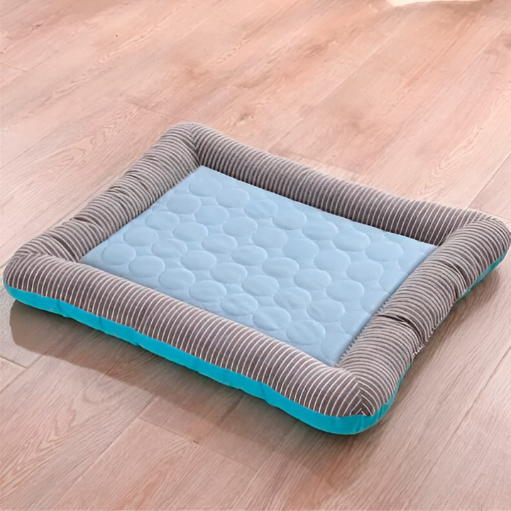 Pet cooling mat for dogs & cats, blue gel pad, perfect for summer pet comfort & relaxation