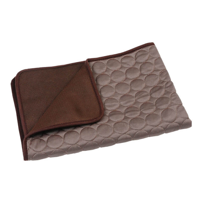 Portable pet cooling mat for travel, providing comfort for dogs and cats