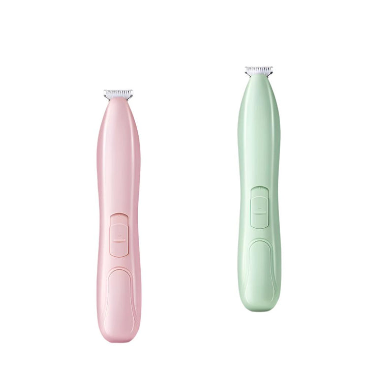 Compact pet trimmer for precise dog grooming, quiet operation for anxious pets, USB rechargeable.