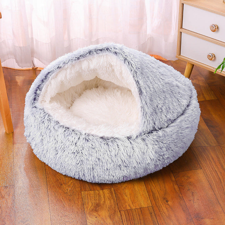 Two calming cat beds in different sizes, catering to various feline needs