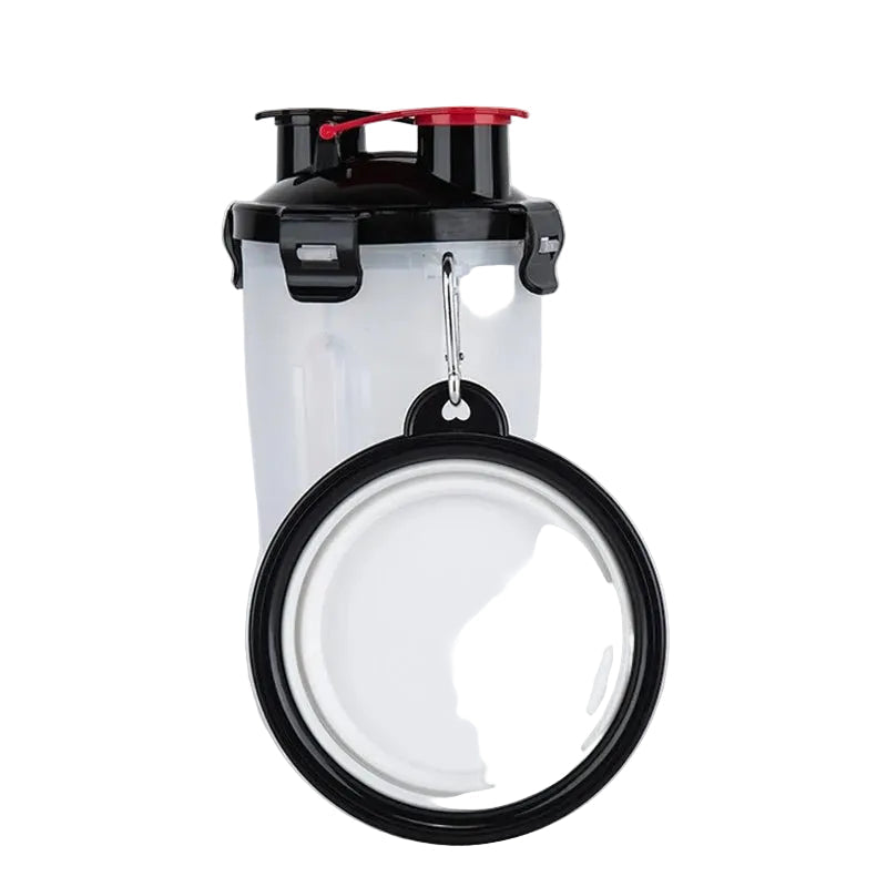 Travel-friendly dog water bottle & food feeder, an indispensable pet accessory for outdoor adventures