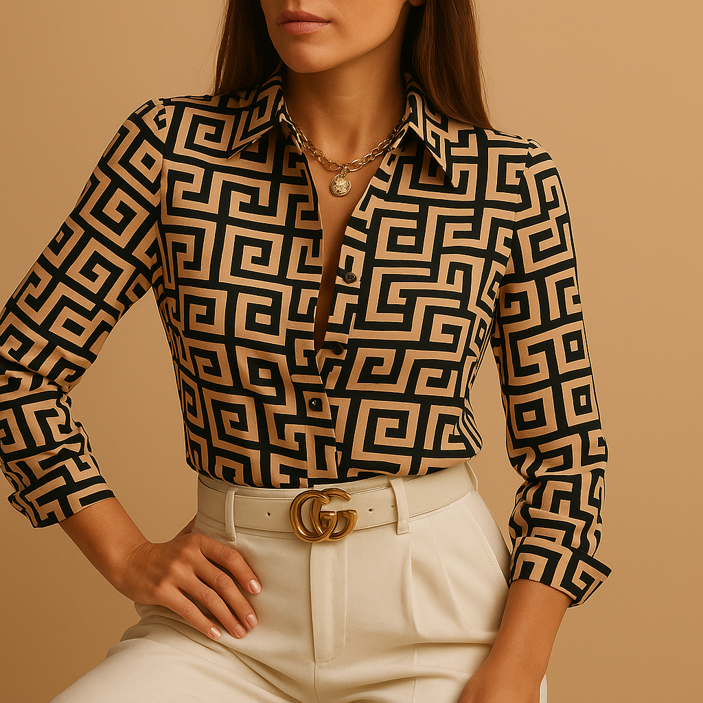 Soft, comfortable women's printed blouse, offering effortless style for all-day wear.