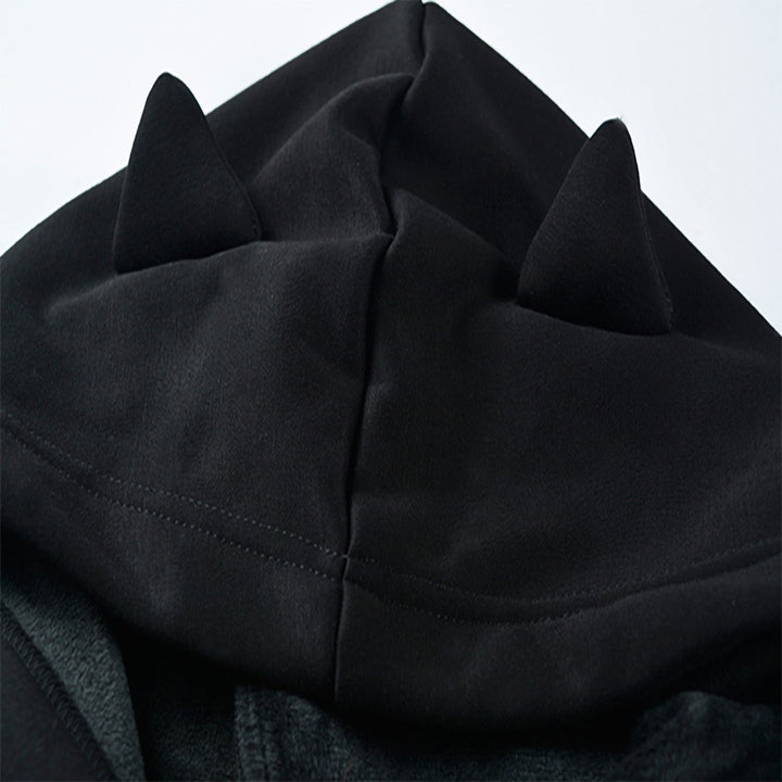 Cute women's cat ear hoodie, a stylish & comfortable pullover top, ideal for playful fashion & aesthetic casual outfits.