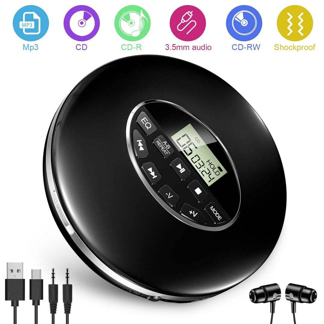 Versatile portable CD player with anti-skip for car & personal use. Compact audio device for your favorite music.