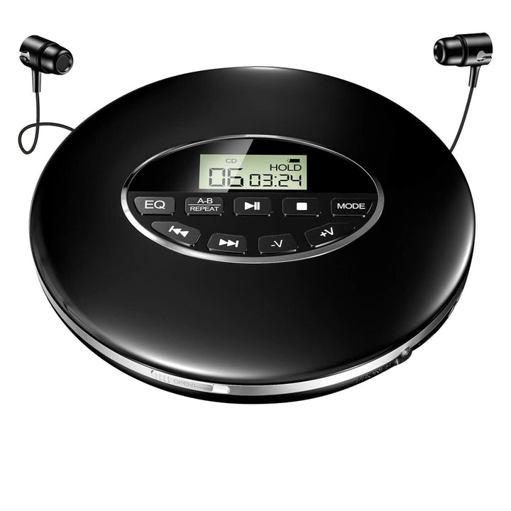 Compact portable CD player, perfect for car audio & personal use. Enjoy anti-skip music from your compact discs.
