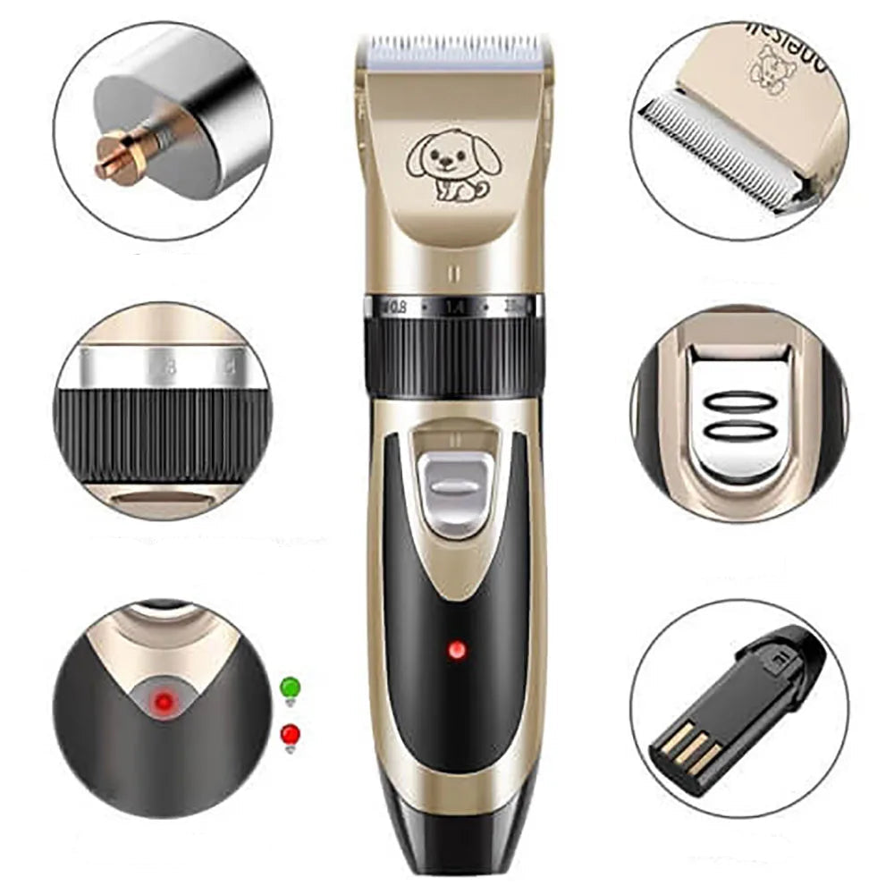 Durable pet hair clippers for dogs, featuring a powerful motor and silent operation for sensitive pets