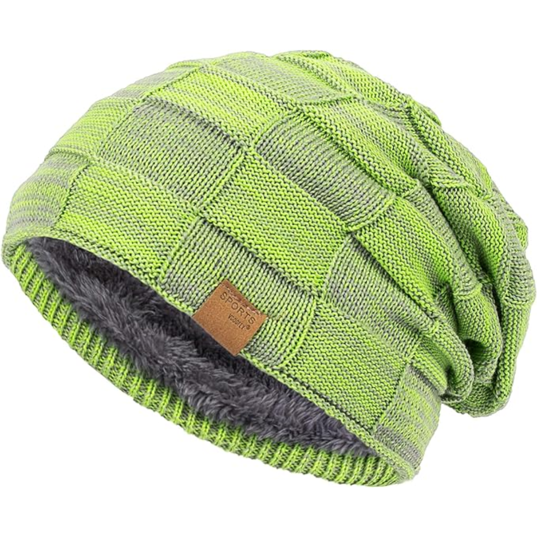Classic knitted slouchy beanie in various colors, a versatile unisex winter hat for casual style.