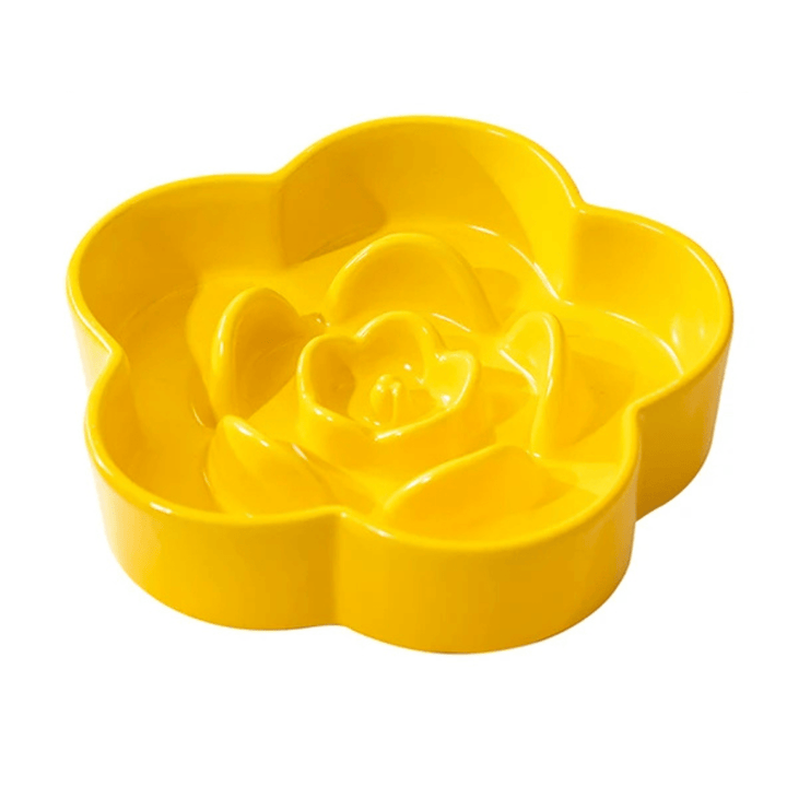 Small 6.7in ceramic slow feeder dog bowl, anti-gobble design for improved digestion in small dogs
