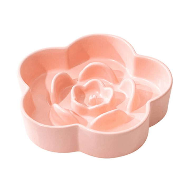 Pet feeder: 6.7in small dog ceramic slow feeder bowl, white, promoting healthier eating habits