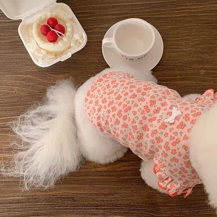 Chic floral dog vest, designed for both small and medium dogs, perfect for everyday wear.