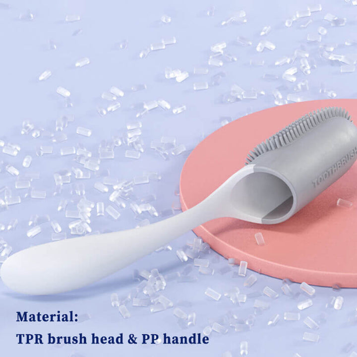 Flexible pet finger toothbrush designed for easy dog and cat teeth cleaning and plaque removal.