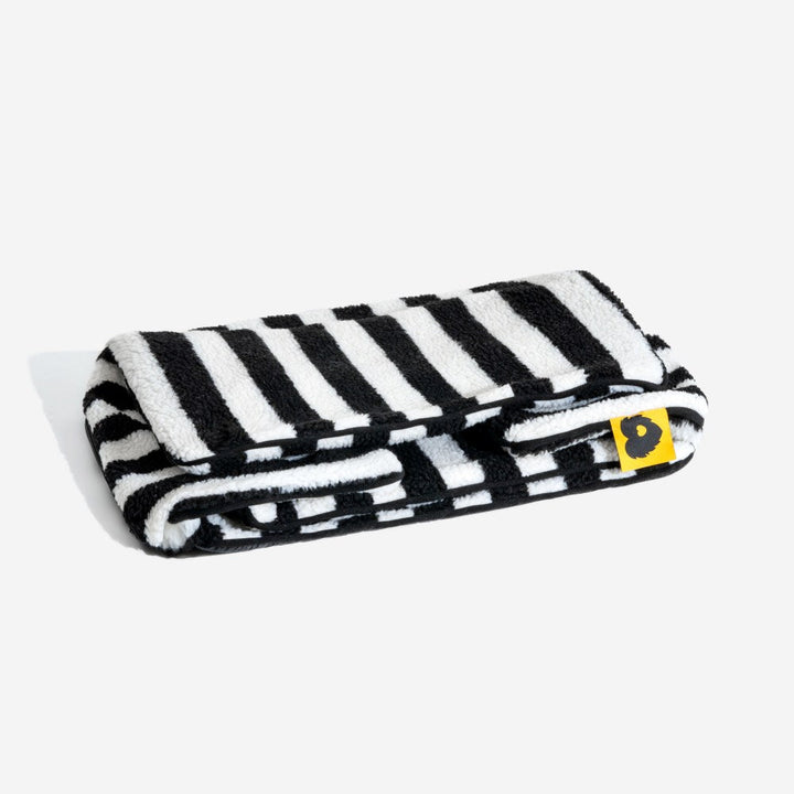 Pet sofa bed cover with cozy striped faux lambswool, ideal washable replacement for dog & cat comfort