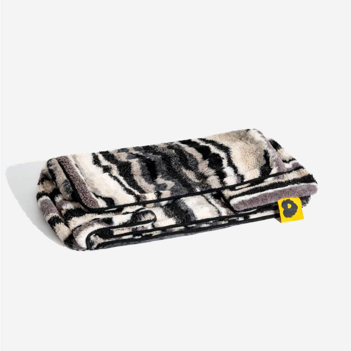 Washable striped faux lambswool pet bed cover, perfect replacement for dog sofa bed, pet comfort