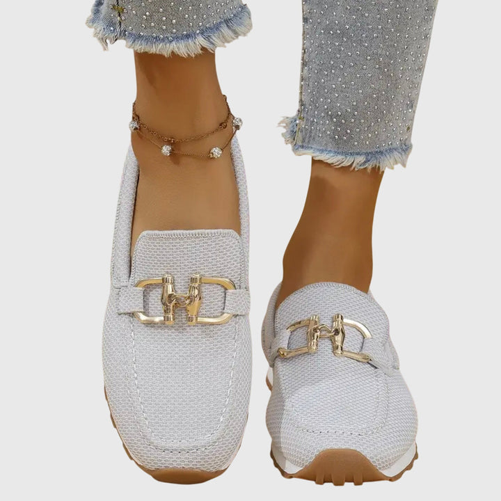 Women's elegant walking loafers, featuring orthopedic design, cushioning, and arch support.