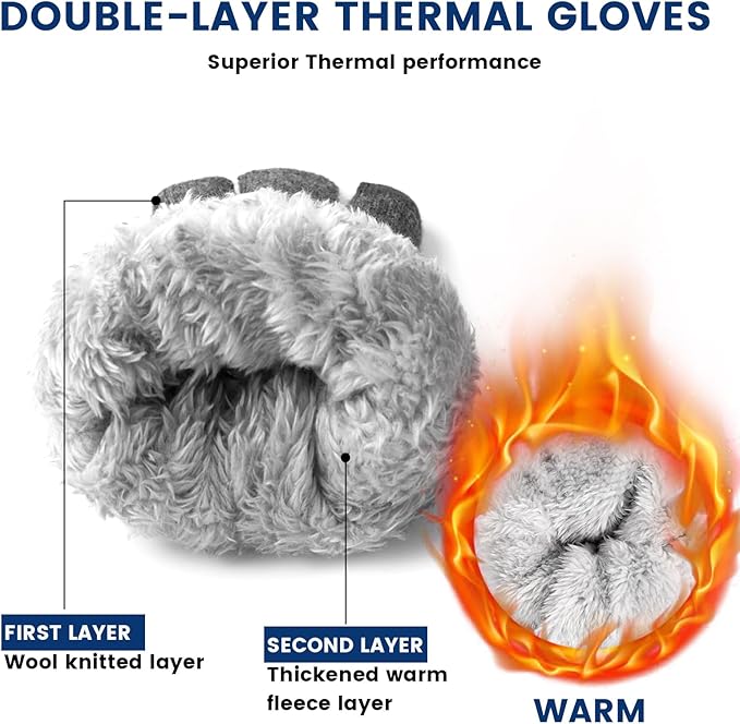 Unisex cold weather gloves with thermal insulation & touchscreen, for ultimate winter warmth.