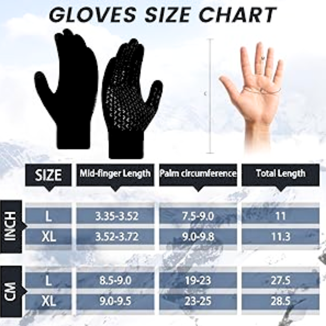 Stay warm with these thermal touchscreen winter gloves, perfect for outdoor sports & daily use.