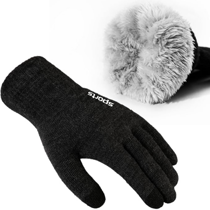 Warm wool fleece thermal winter gloves for men & women, with touchscreen capability.