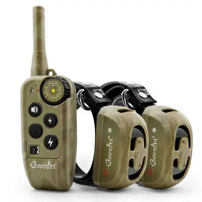 Set including a long range dog training collar and accompanying remote for pet training