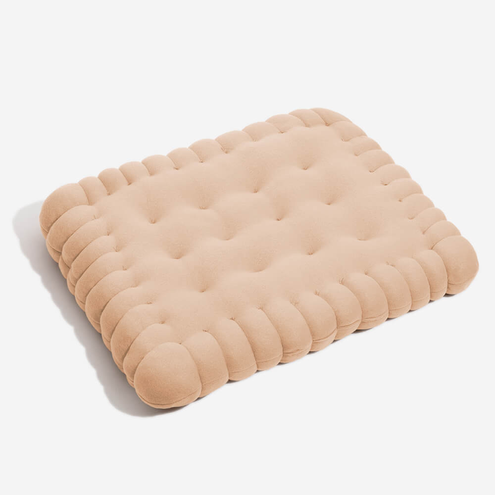 Stylish biscuit quilted dog bed, perfect for modern pet owners
